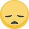 Disappointed Face emoji on Facebook